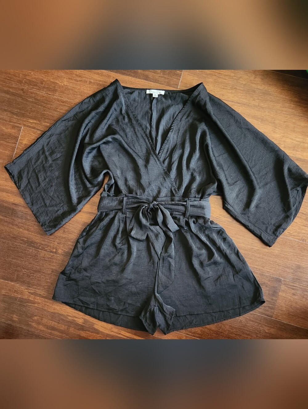 Dress Day Black Wide Sleeve Romper Size Large